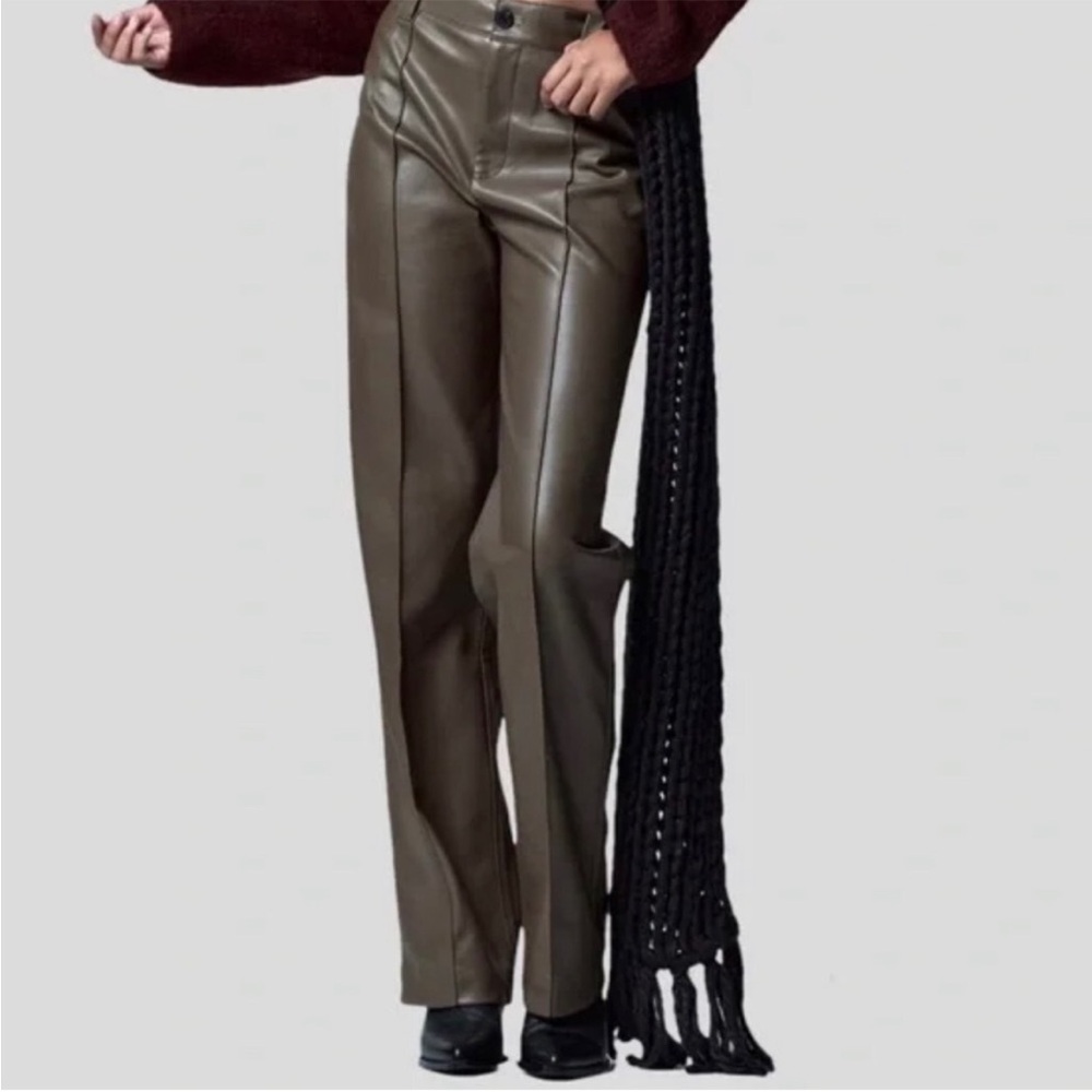 ZARA FULL LENGTH FAUX LEATHER FRANCOISE PANTS - Picture 8 of 11